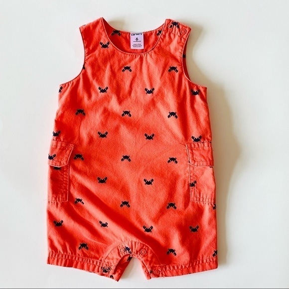 CARTER'S Nautical Crab Orange Romper - Picture 2 of 11